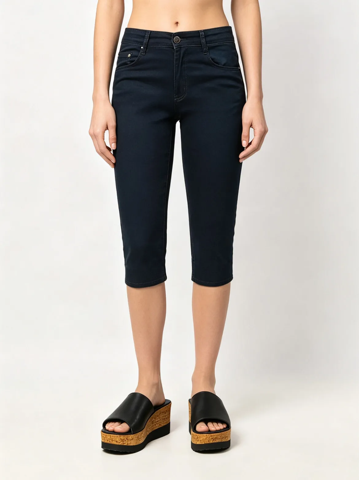 Max & Liu Pantaloni donna a pinocchietto in cotone