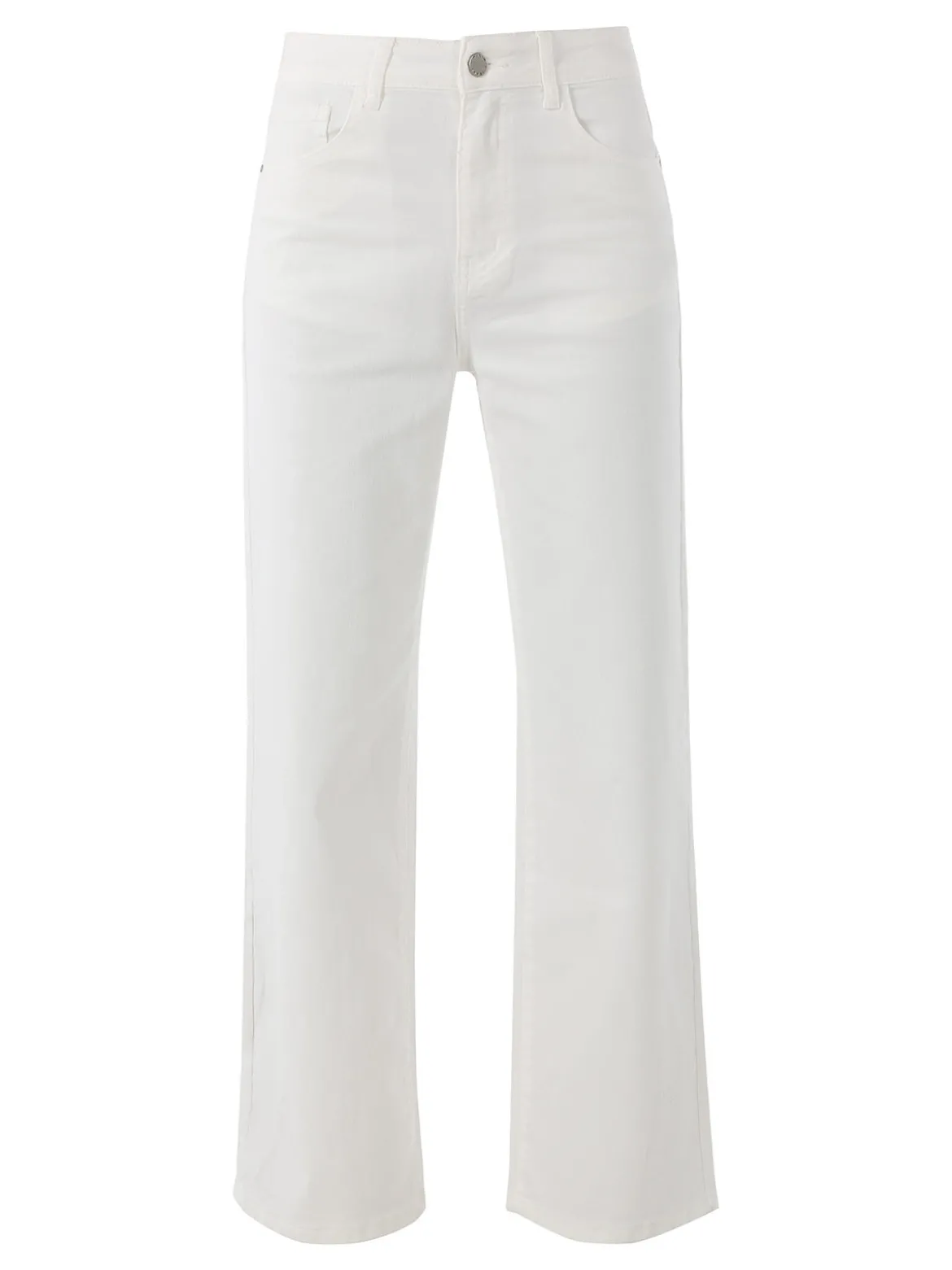 Max & Liu Pantaloni donna jeans a gamba larga - bianco