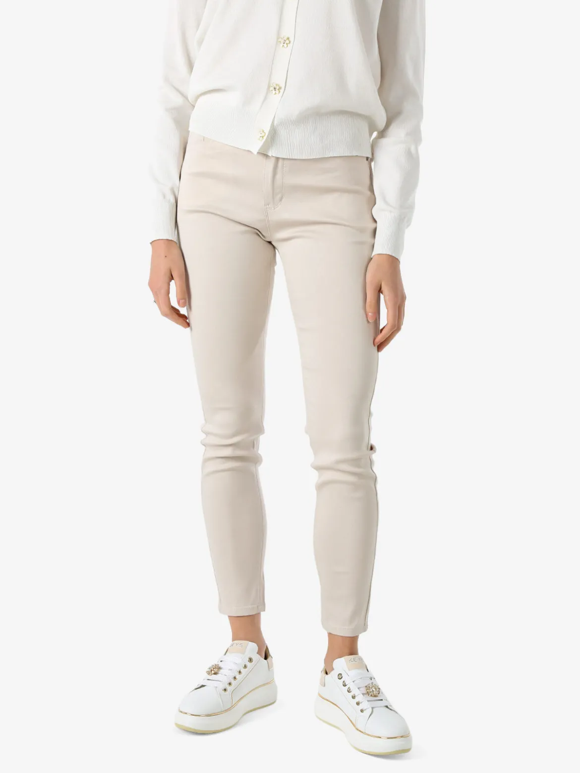 Max & Liu Pantaloni donna push-up - beige