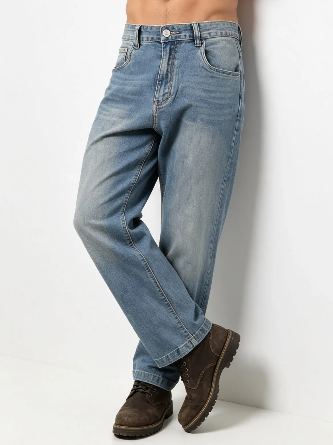 Max Tre Jeans da uomo a gamba larga
