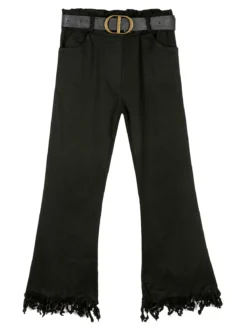 Mec Girl Pantaloni da bambina sfrangiati a zampa