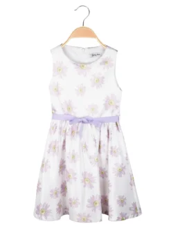 Melany Rose Abito elegante smanicato da bambina stampa fiori
