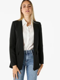 Melitea Blazer donna aperto con scollo risvoltato - nero
