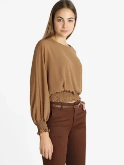 Melitea Blusa donna in voilè con maniche a pipistrello