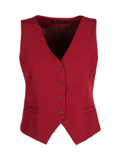 Melitea Gilet donna elegante con bottoni - bordeaux