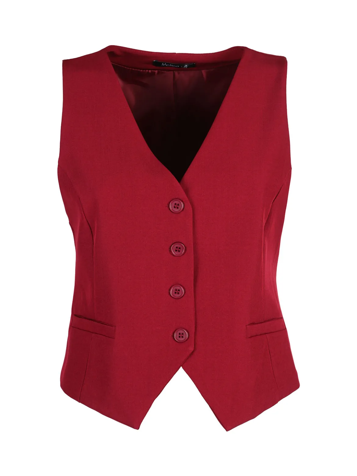 Melitea Gilet donna elegante con bottoni - bordeaux