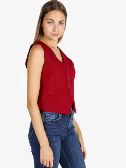 Melitea Gilet donna elegante con bottoni - bordeaux