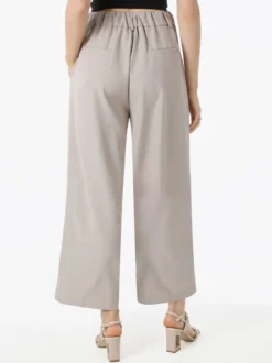 Melitea Pantaloni donna a palazzo con vita alta - fango