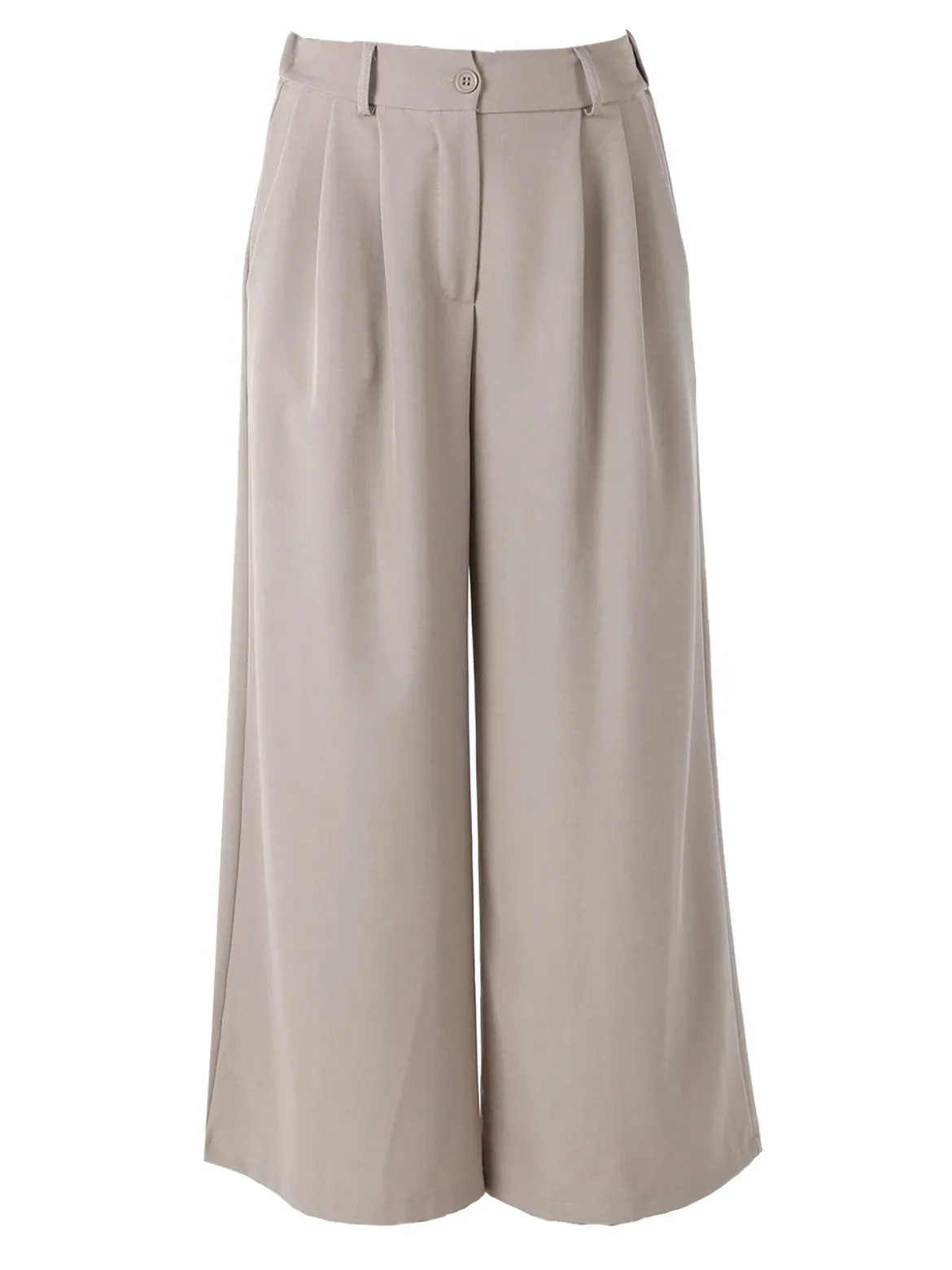 Melitea Pantaloni donna a palazzo con vita alta - fango