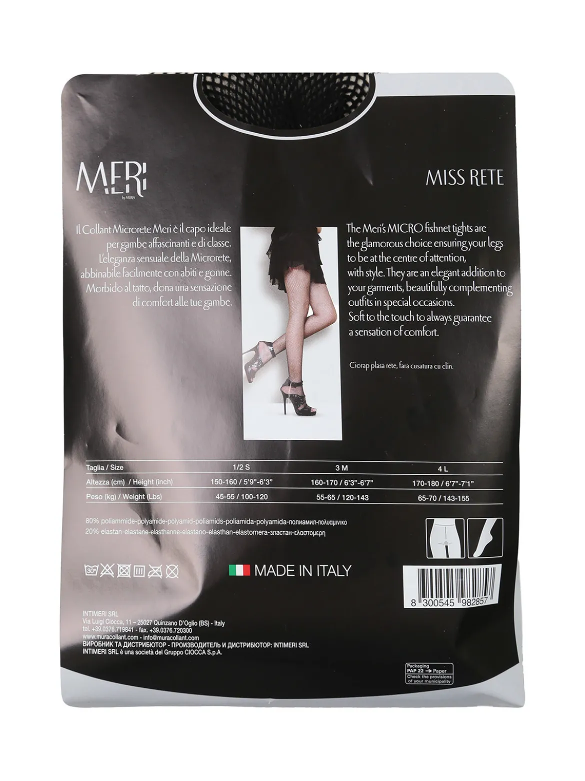 Meri Collant microrete da donna - nero