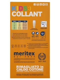 Meritex Collant da bambina in maglia caldo cotone - blu scuro