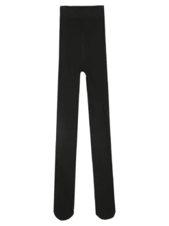 Meritex Collant da bambina in maglia caldo cotone - nero