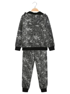 Mg Fashion Studio Completo 3 pezzi da bambino con cappuccio e zip - nero