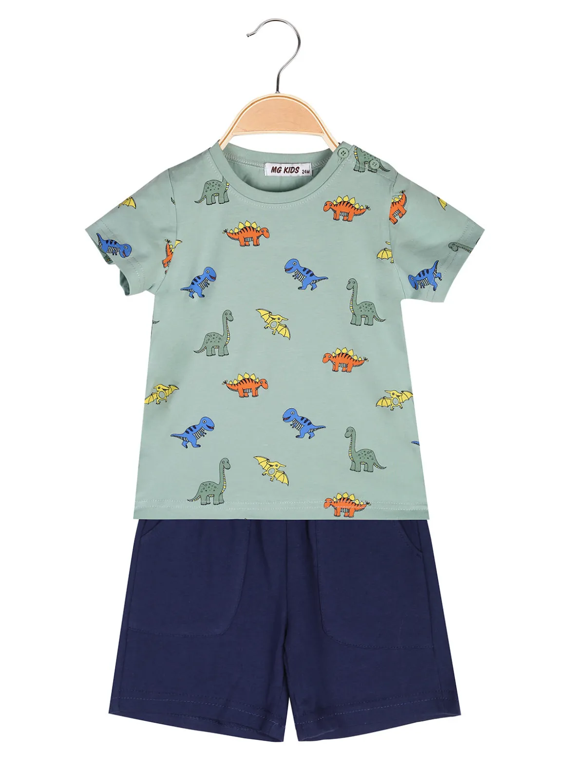 Mg Kids Completo corto da neonato con t-shirt dinosauri e bermuda