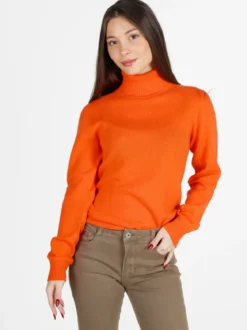 Mimoii Maglione dolcevita da donna in misto lana e cashemere
