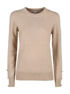 Mimoii Maglione donna in misto lana e cashemere con bottoni decorativi