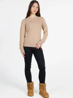 Mimoii Maglione donna in misto lana e cashemere con bottoni decorativi