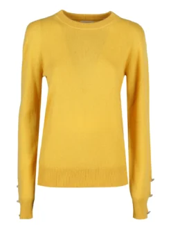 Mimoii Maglione donna in misto lana e cashemere con bottoni decorativi