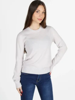Mimoii Maglione girocollo da donna in misto lana e cashemere