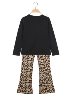 Miss Bellina Completo 2 pezzi da bambina con T-shirt e pantalone - nero