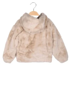 Miss Bellina Giacca da bambina in ecopelliccia con cappuccio - beige