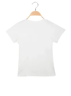 Miss Bellina T-shirt da bambina a costine con strass luccicanti