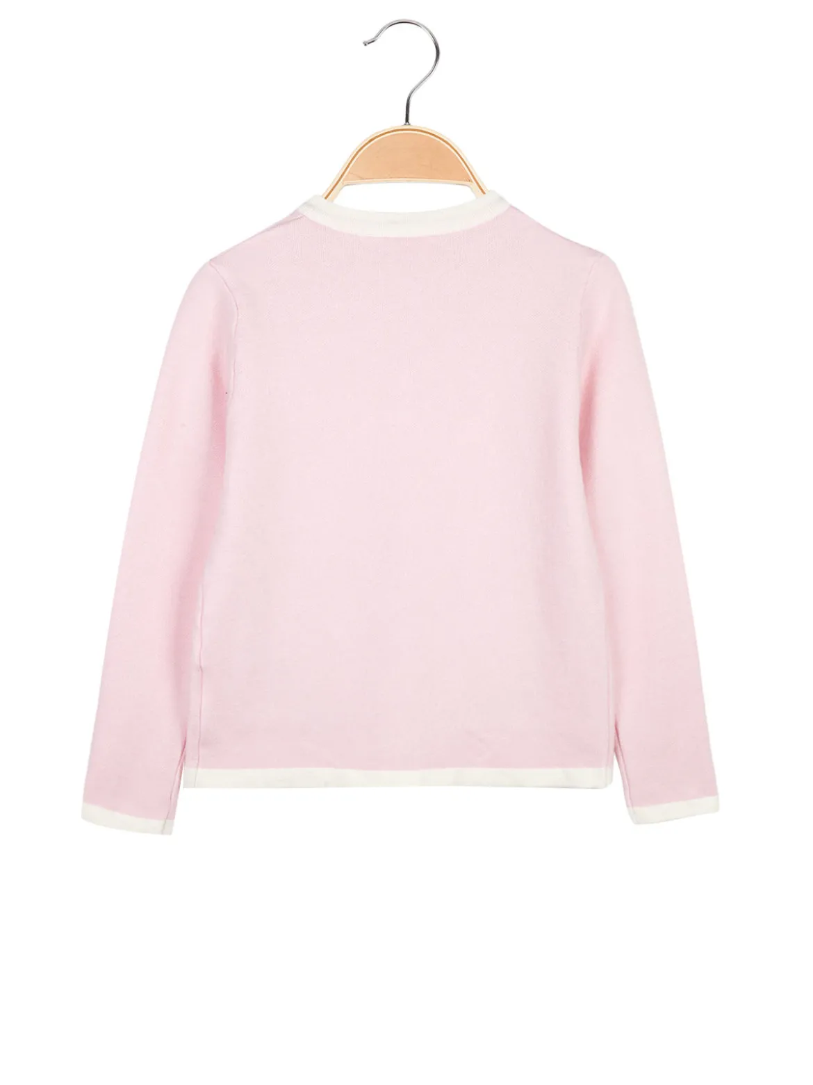 Miss Brum Cardigan da bambina in maglia con bottoni gioiello e taschini