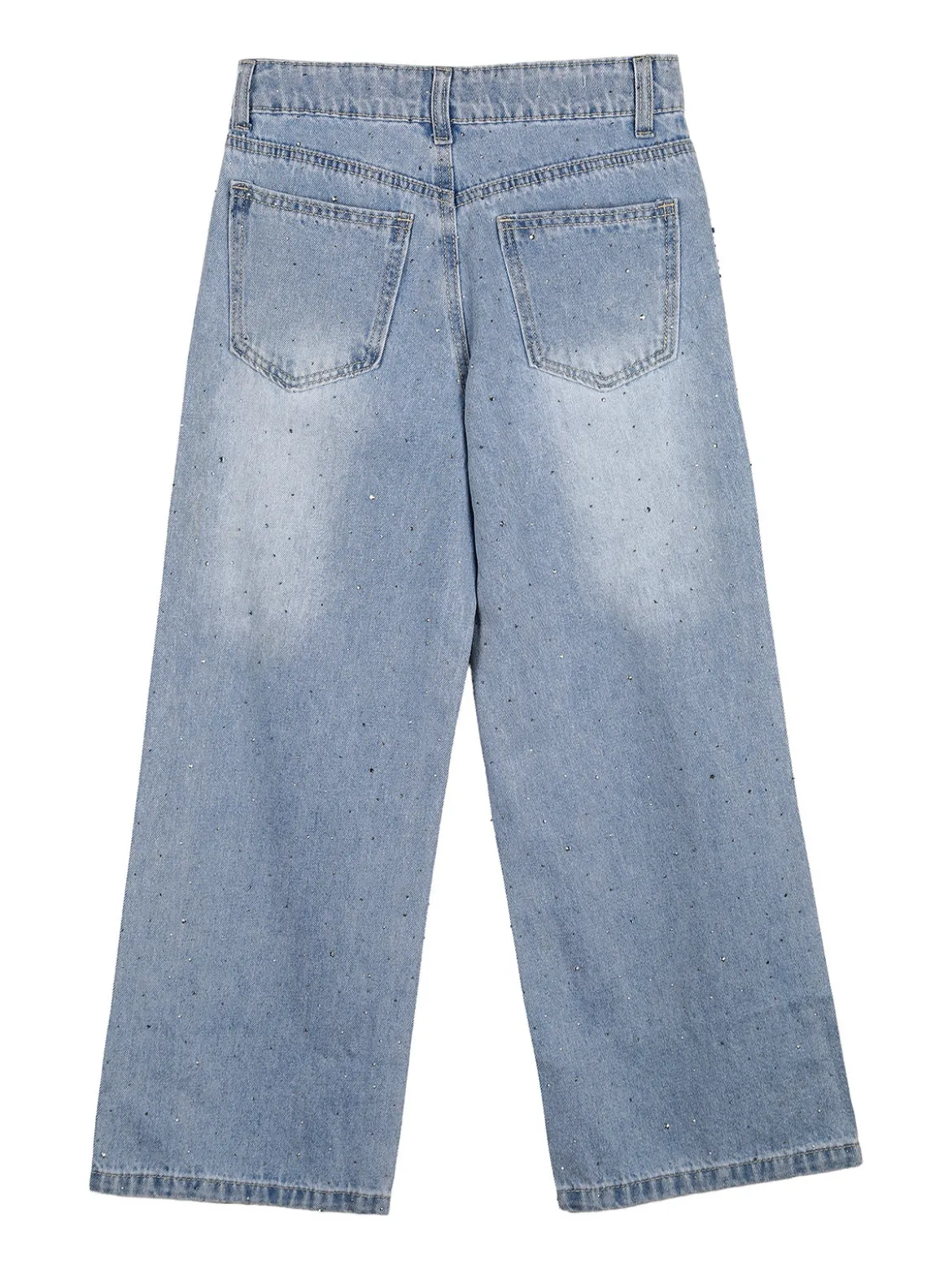 Miss Brum Jeans da bambina a gamba larga con strass - jeans