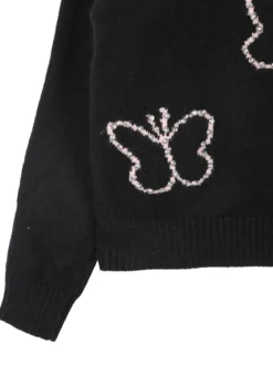 Miss Brum Maglione girocollo da bambina con strass - nero