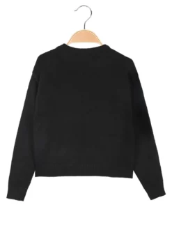 Miss Brum Maglione girocollo da bambina con strass - nero