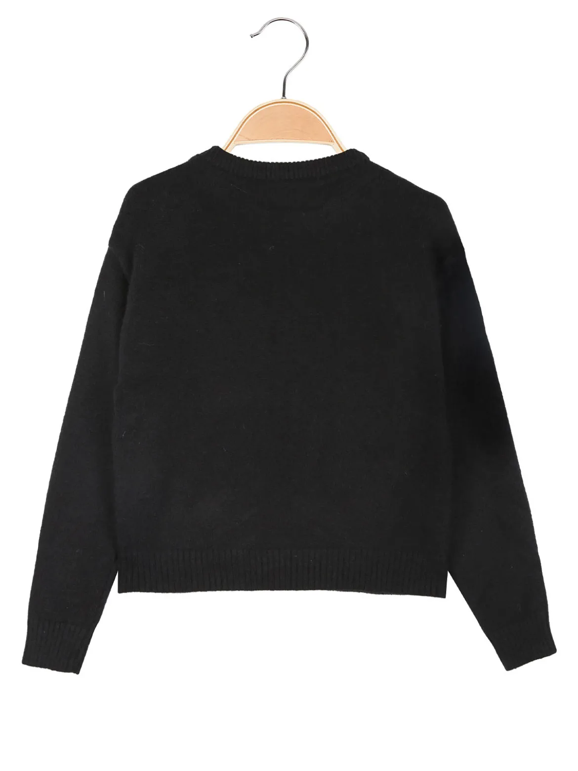 Miss Brum Maglione girocollo da bambina con strass - nero