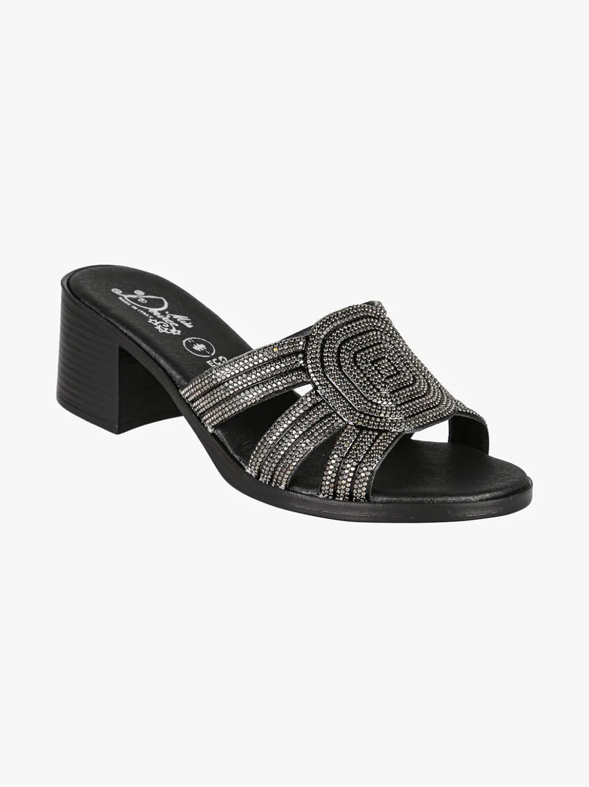 Miss Desiree Ciabatte donna con strass e tacco largo
