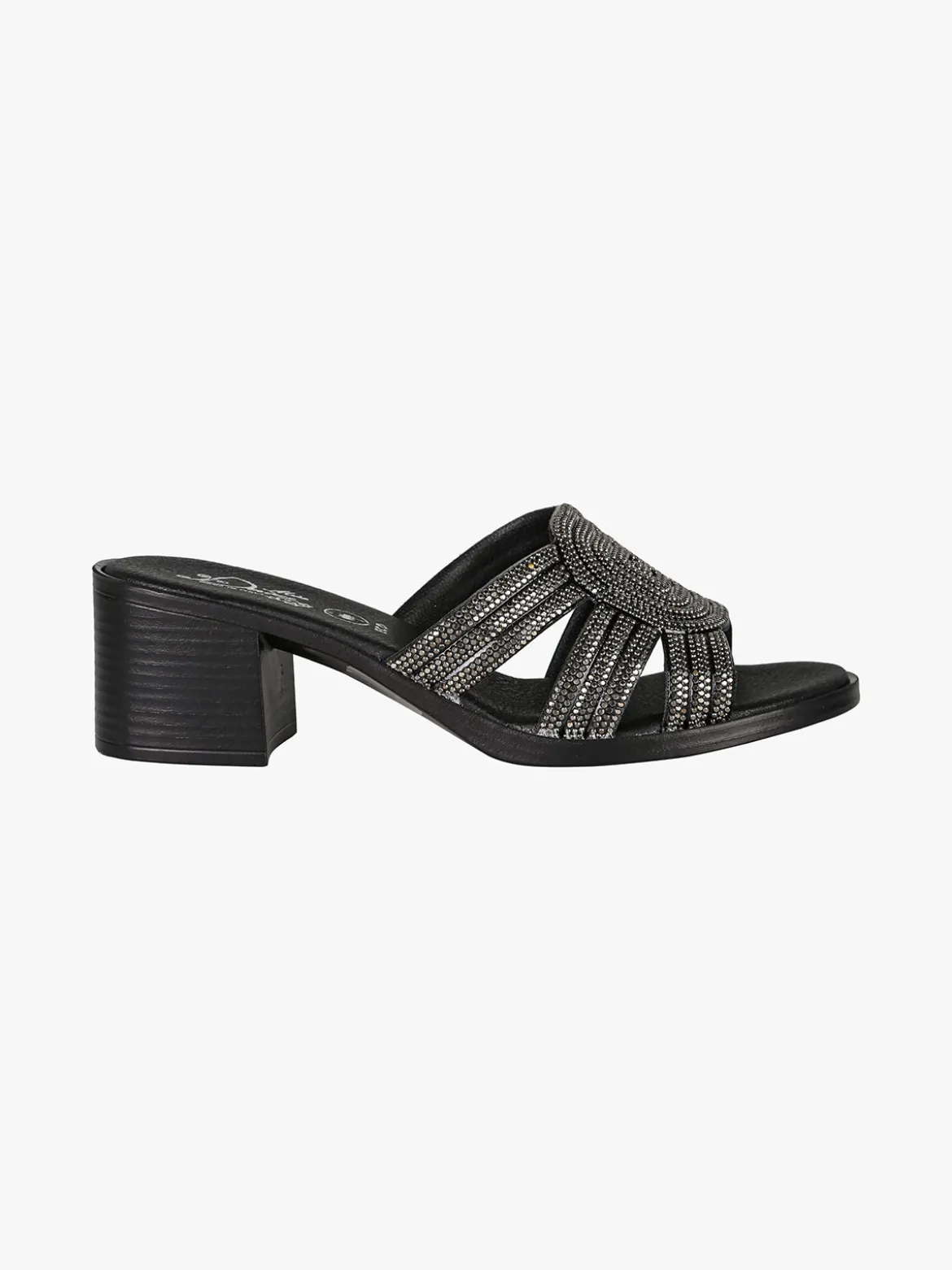 Miss Desiree Ciabatte donna con strass e tacco largo