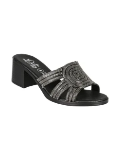 Miss Desiree Ciabatte donna con strass e tacco largo