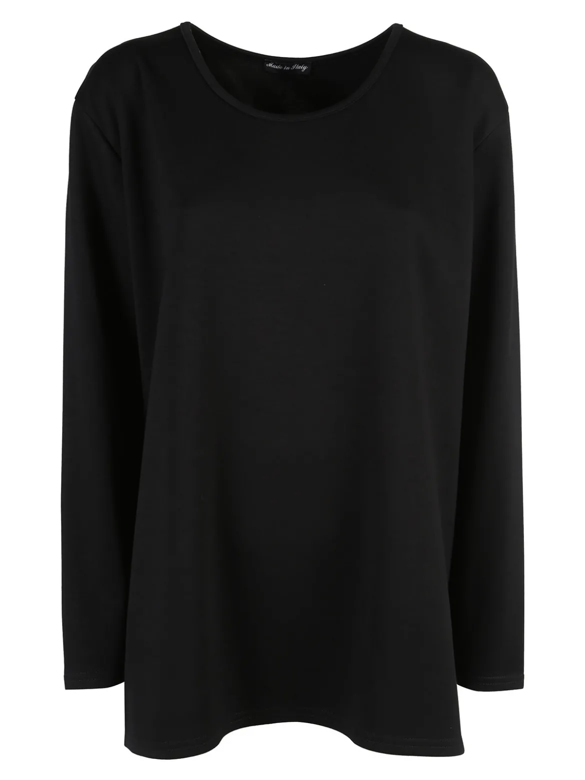 Miss E Co Maglia donna con spalline imbottite linea curvy - nero
