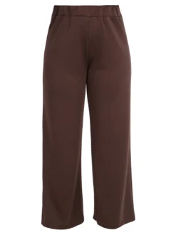 Miss E Co Pantaloni donna a gamba larga linea curvy - marrone