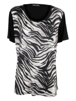 Miss E Co Set donna 2 pezzi con cardigan e t-shirt linea curvy - nero