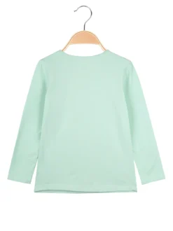 Miss Image T-shirt da bambina a maniche lunghe con strass - acqua marina