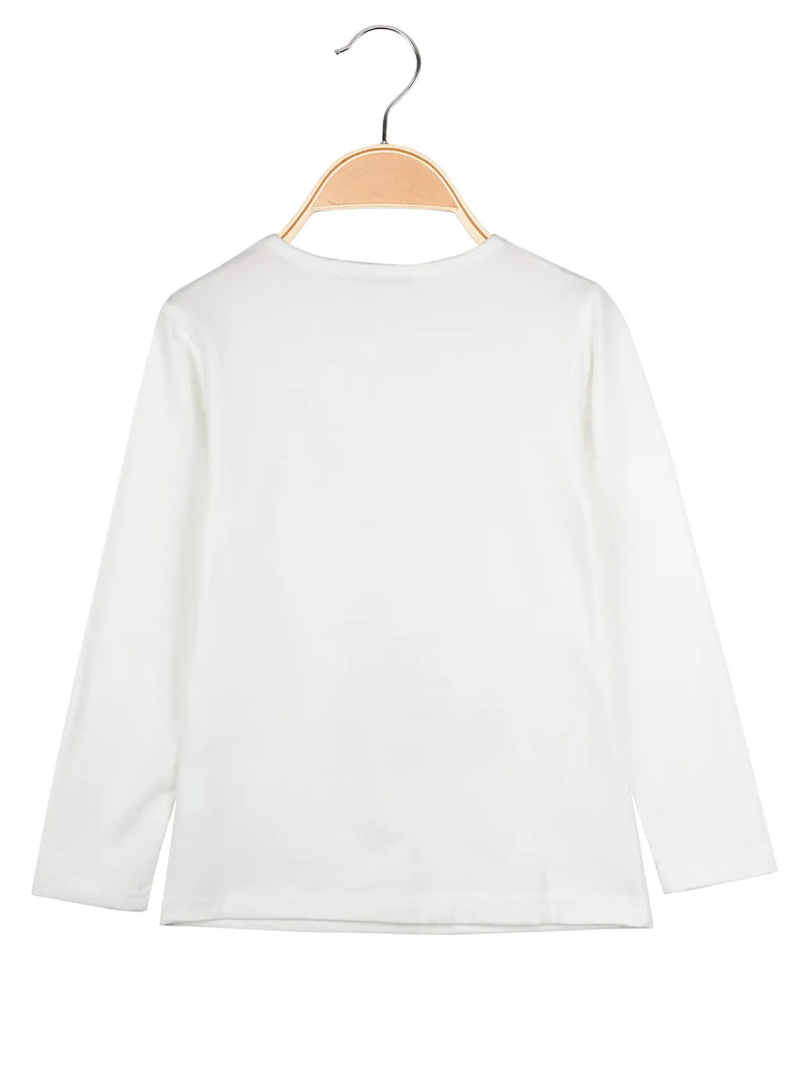 Miss Image T-shirt da bambina a maniche lunghe con strass - bianco