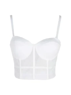 Miss Kimery Top corsetto donna con coppe imbottite - bianco