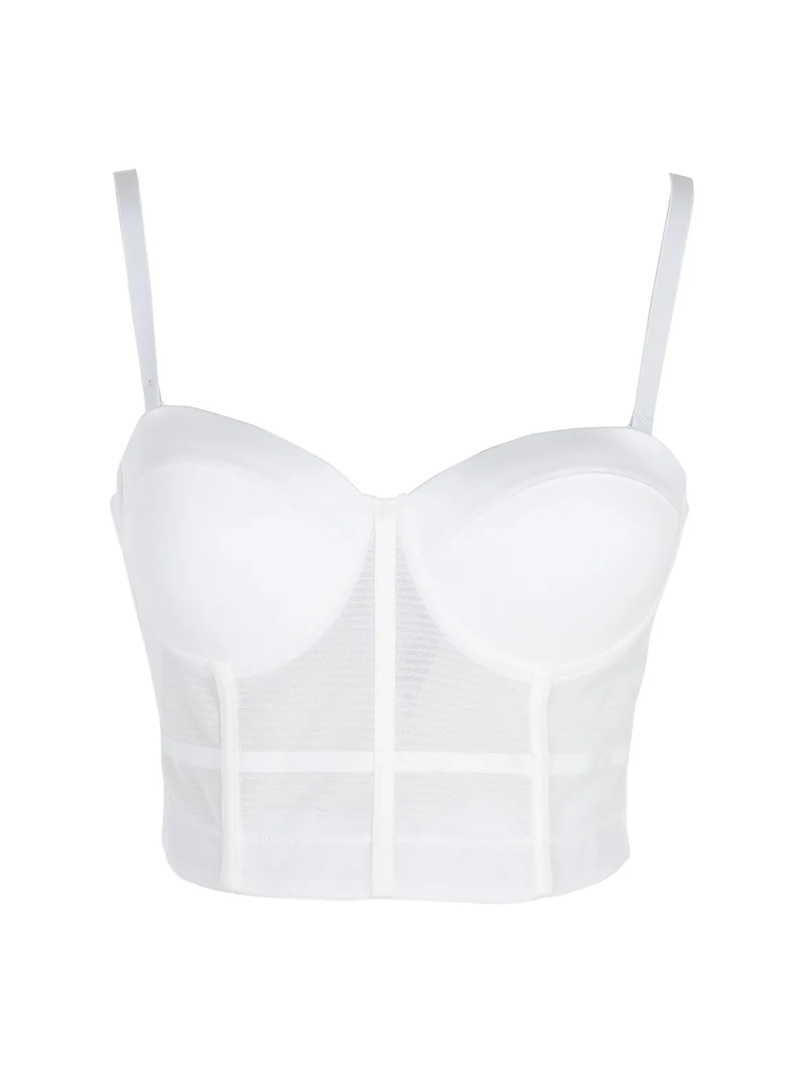 Miss Kimery Top corsetto donna con coppe imbottite - bianco