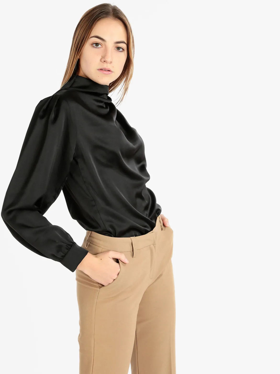 Moda Fashion Blusa in simil seta da donna