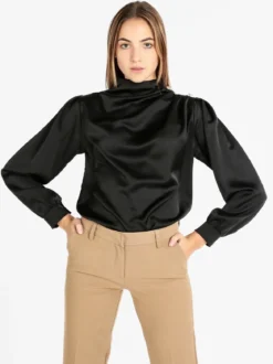 Moda Fashion Blusa in simil seta da donna