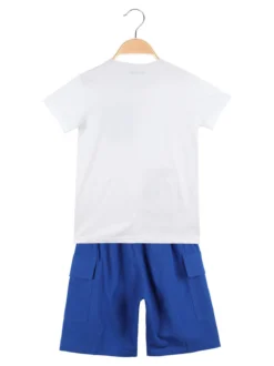 Moda Junior Completo corto 2 pezzi da bambino con t-shirt + bermuda cargo