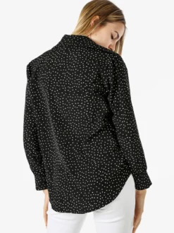 Monique Camicia donna a maniche lunghe con stampa a pois - nero