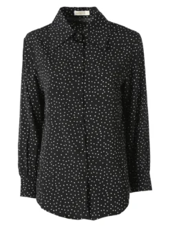 Monique Camicia donna a maniche lunghe con stampa a pois - nero