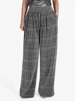 Monique Pantaloni eleganti da donna a gamba larga con strass