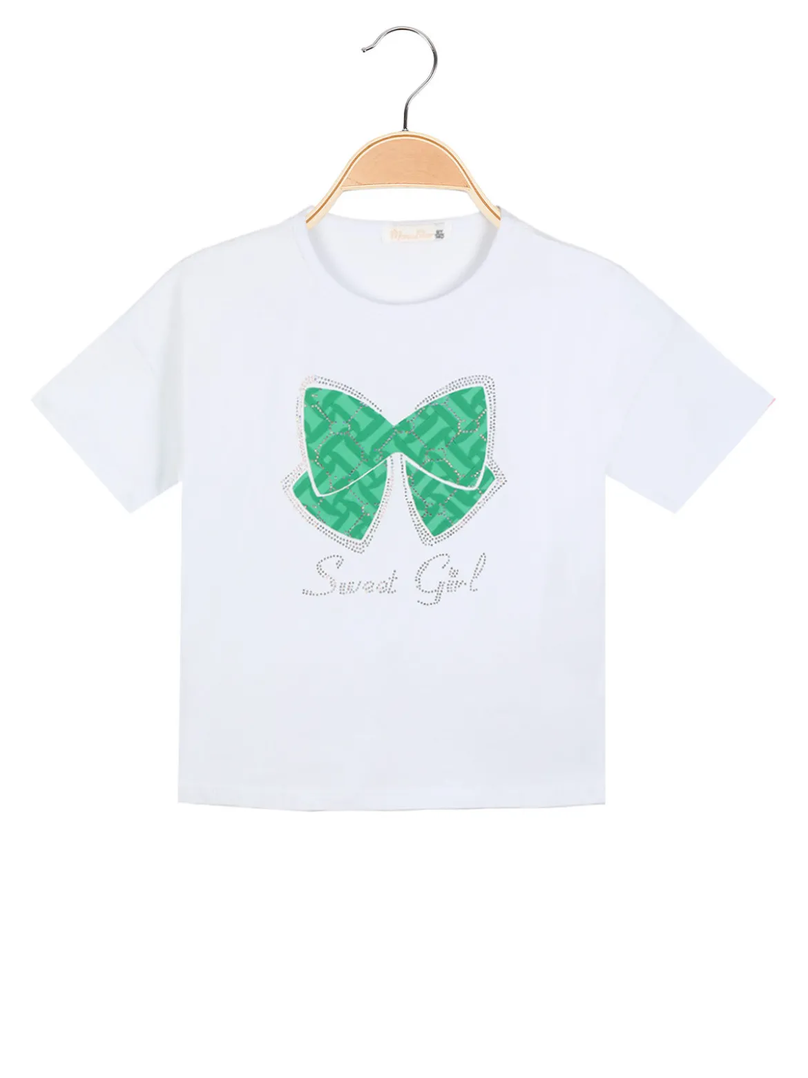 Mono Star T-shirt manica corta da bambina con strass
