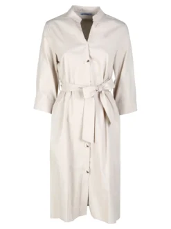 Monte Cervino Abito a camicia da donna in misto lino con maniche a 3/4