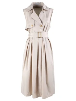 Monte Cervino Abito da donna smanicato stile trench in misto cotone